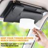 imageEconour Sun Visor Organizer with Tissue Holder for CarTrucksCan Hold Your Tissues Masks Pen Phone SunglassesCardsPocketbook and Travel DocumentsMultiPocket Zipper car AccessoryOrganizer With Tissue Holder