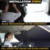 imageXLarge Truck Windshield Sun Shade 69quot x 35quot  240T Thickened Windshield Sun Shade for UV ampamp 99 Heat Blocker  Keeps Your Vehicle Cool and Truck Interior Cooling Accessory for Summer ProtectionLarge