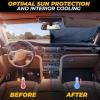 imageXLarge Truck Windshield Sun Shade 69quot x 35quot  240T Thickened Windshield Sun Shade for UV ampamp 99 Heat Blocker  Keeps Your Vehicle Cool and Truck Interior Cooling Accessory for Summer ProtectionMedium Plus