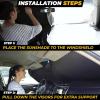 imageXLarge Truck Windshield Sun Shade 69quot x 35quot  240T Thickened Windshield Sun Shade for UV ampamp 99 Heat Blocker  Keeps Your Vehicle Cool and Truck Interior Cooling Accessory for Summer ProtectionMedium Plus