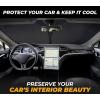imageXLarge Truck Windshield Sun Shade 69quot x 35quot  240T Thickened Windshield Sun Shade for UV ampamp 99 Heat Blocker  Keeps Your Vehicle Cool and Truck Interior Cooling Accessory for Summer ProtectionXXLarge