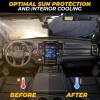 imageXLarge Truck Windshield Sun Shade 69quot x 35quot  240T Thickened Windshield Sun Shade for UV ampamp 99 Heat Blocker  Keeps Your Vehicle Cool and Truck Interior Cooling Accessory for Summer ProtectionXLarge