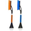 imageEcoNour 27quot Aluminum Car Snow Scraper and Brush  Weaved Bristle Head with Metal Body Ice Scraper for Car Windshield  Tough Show Shovel with Ergonomic Foam Grip Winter AccessoryBlue  Orange