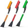 imageEcoNour 27quot Aluminum Snow Brush with Ice Scrapers for Car Windshield and Window  Car Snow Scraper and Brush with Ergonomic Foam Grip Winter Accessories Orange Red Green 3 PackOrange  Red  Green