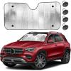 imageEcoNour Accordion Foldable Windshield Sun Shade  Jumbo Sun Visor for Truck Front Windows  UV ampamp Heat Reflective Sunshade with Durable DualLayer Design  XLarge 66quot x 27quotAluminium Silver