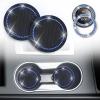 imageEcoNour Bling Cup Holder Insert 2 Pack with Push Start Button Ring 1 Pack  275 Inch Silicone Coaster Pad and 15 Inch Ring with Elegant Crystal Rhinestone  Car Interior Accessories BlackBlackblue