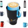 imageEcoNour Car Cup Holder Expander  Fits 3240 oz Hydro Flasks Yeti Nalgene ampamp Large Bottles up to 38quot  Universal Cup Adapter for Cars with 32quot Holders  Black