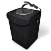 imageEcoNour Car Trash Can with Lid 15 Gallons Hanging Garbage Can Water Proof Trash Bag for Car SUV Truck Car Trash Bin Black Car Trash Accessories with Multipurpose StorageLarge