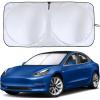imageEcoNour Mirror Cut Foldable Windshield Sun Shade for Car  240T UV ampamp Heat Reflective Sunshade with Storage Pouch  Keeps Interior Cool  Fits Most Sedans SUVs ampamp Trucks  Medium 64quot x 32quotXXLarge