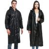 imageEcoNour Reusable Clear EVA Adult Rain Poncho 2Pack  Emergency Hooded Ponchos for Adults  Perfect for Disney WorldBlack