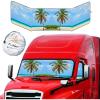 imageEcoNour Semi Truck Patriotic Flag Printed Sun Shade for Windshield and Side Windows  240T Windshield Sunshade to Block UVSun Heat Rays  Best for Semi Commercial ampamp Big Rig TruckTropical Tree