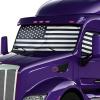 imageEcoNour Semi Truck Patriotic Flag Printed Sun Shade for Windshield and Side Windows  240T Windshield Sunshade to Block UVSun Heat Rays  Best for Semi Commercial ampamp Big Rig TruckBlack  White