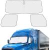 imageEcoNour Semi Truck Patriotic Flag Printed Sun Shade for Windshield and Side Windows  240T Windshield Sunshade to Block UVSun Heat Rays  Best for Semi Commercial ampamp Big Rig Truckwhite