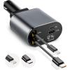 imageEcoNour Super Fast 4in1 Retractable Car Charger  PD30W Dual Lightning  82cm Long Compact ampamp Flexible  Fast Charging for iPhone Devices  Best Travel Essentials Gifts AccessoryC  L Type
