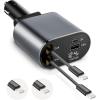 imageEcoNour Super Fast 4in1 Retractable Car Charger  PD30W Dual Lightning  82cm Long Compact ampamp Flexible  Fast Charging for iPhone Devices  Best Travel Essentials Gifts AccessoryL  L Type