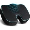 imageEcoNour Thick Memory Foam Gel Seat Cushion Black  Office Chair Cushion for Sciatica Tailbone and Lower Back pain  Orthopedic cushion for Tail bone AntiSlip Support Pillow For Seniors and DriverCharcoal Black
