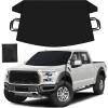 imageEcoNour Windshield Snow Cover with SHooks  HeavyDuty 600D Oxford Fabric  Waterproof Winter Car Windshield Cover for Pickup Trucks SUVs ampamp Vans  AllWeather Protection  XL 74quotx43quotFront XLarge