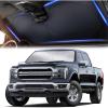 imageXLarge Truck Windshield Sun Shade 69quot x 35quot  240T Thickened Windshield Sun Shade for UV ampamp 99 Heat Blocker  Keeps Your Vehicle Cool and Truck Interior Cooling Accessory for Summer ProtectionXLarge