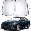 imagefor Rivian R1S 20222024 2025 Windshield Sunshade Compatible for EcoNour 240T Polyester Material Cars Sun Visor Reflector Blocks UV Rays  Foldable Sunshade Interior Protection Rivian AccessoriesToyota Camry 20122017