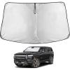 imagefor Rivian R1S 20222024 2025 Windshield Sunshade Compatible for EcoNour 240T Polyester Material Cars Sun Visor Reflector Blocks UV Rays  Foldable Sunshade Interior Protection Rivian AccessoriesRivianR1S 20222025