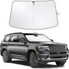 imagefor Rivian R1S 20222024 2025 Windshield Sunshade Compatible for EcoNour 240T Polyester Material Cars Sun Visor Reflector Blocks UV Rays  Foldable Sunshade Interior Protection Rivian AccessoriesGrand Cherokee 20112025