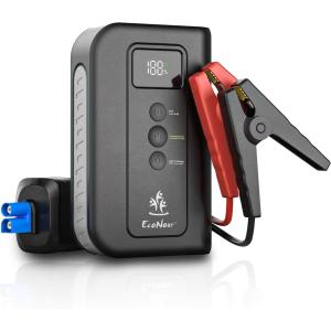imageEcoNour 1000A Jump Starter with 10000mAh Battery  Safety Features with LED Light  Portable for Cars Trucks SUVs Vans ampamp Diesel Engines  Fast Charging Emergency Power Bank for Devices ampamp VehiclesES10 1000 Amps