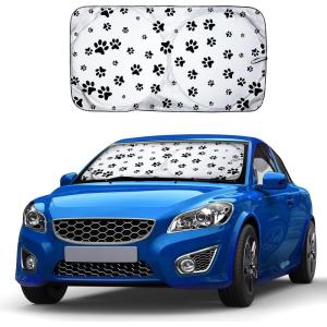 imageEcoNour 240T Windshield Sun Shade Patriotic Design  American Flag ampamp Bald Eagle  UV ampamp Heat Protection for Cars Interior Cool Trucks SUVs  Foldable Reflective Sun Visor 64quot x 32quotWhite