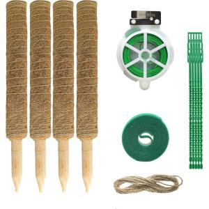imageEcoNour 265quot 2 Pack 16quot Stackable Moss Pole for Monstera Plant Support  Moss Pole Sticks for Indoor Plants  Bamboo Plant StakesClimbingPottedPothos Philodendron ampamp Creepers with Tie Accessory475