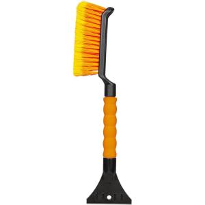 imageEcoNour 27quot Aluminum Snow Brush with Ice Scrapers for Car Windshield and Window  Car Snow Scraper and Brush with Ergonomic Foam Grip Winter Accessories Orange Red Green 3 PackOrange