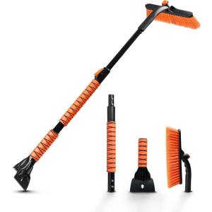imageEcoNour 447quot 3 in 1 Snow Brush for SUV 360 Pivoting Extendable Long Snow Brush for Car Snow and Ice Scrapers for Windshield with Ergonomic Foam Grip for Car Truck SUV Winter Car Accessories447