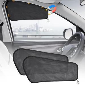 imageEcoNour Car Driver Front Window Sun Shade  Magnetic Window Curtain Protects from Harmful Sun Rays for Drivers  Side Window Screen Sunshade for Cars Prevents Sun Damage  Black 2Piece
