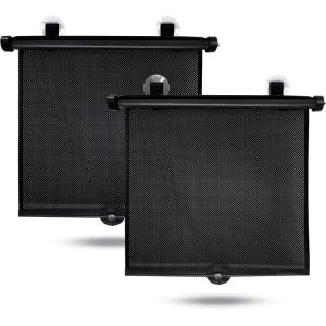 imageEcoNour Car Window Shades for Baby 2 Pack  Upgraded  Shades for Side Window  Comes with Enhanced Suction Cups ampamp Large Clips for Durability  Baby Car Accessories 15quot x 17quotBlack