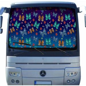 imageEcoNour Car Windshield Sun Shade 2 Pack Reflector Sunshade car Window Shades Car Reflective Sun Blocker Fits Small Sedans Mini SUVs ampamp Hatchbacks Medium 64 in x32 inButterfly