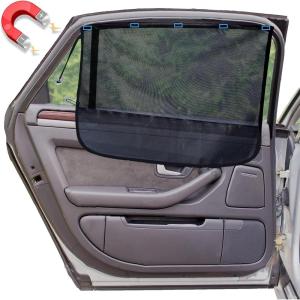 imageEcoNour Magnetic Car Sun Shade Side Window 2 Pack  Rear Window Sun Shade Blocks Harmful UV Rays  Ensures Privacy Protection  Baby Travel Accessories  Magnetic Curtain for Baby and KidsBlack Suction Magnet