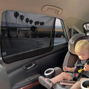 imageEcoNour Magnetic Side Window Sunshade 4 Pack  Car Window Shades for Baby Blocks Direct Sunlight Keeps Car Cool  BlueBlack Rear Window