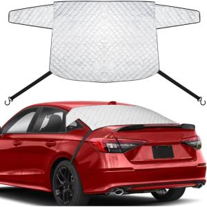 imageEcoNour Rear Windshield Cover for Ice and Snow  Car Back Window Snow ampamp Frost Cover  Complete Protection from Snow and Other Winter Debris  Winter Car Accessories for Sedan SUV ampamp Van  MediumPeva rear