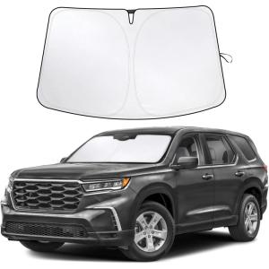 imagefor Rivian R1S 20222024 2025 Windshield Sunshade Compatible for EcoNour 240T Polyester Material Cars Sun Visor Reflector Blocks UV Rays  Foldable Sunshade Interior Protection Rivian AccessoriesHonda pilot20162025