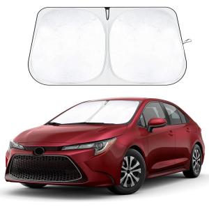 imagefor Rivian R1S 20222024 2025 Windshield Sunshade Compatible for EcoNour 240T Polyester Material Cars Sun Visor Reflector Blocks UV Rays  Foldable Sunshade Interior Protection Rivian AccessoriesToyota Corolla 20192025