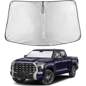 imagefor Rivian R1S 20222024 2025 Windshield Sunshade Compatible for EcoNour 240T Polyester Material Cars Sun Visor Reflector Blocks UV Rays  Foldable Sunshade Interior Protection Rivian AccessoriesToyota Tundra 20222025