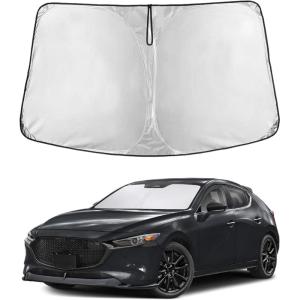imagefor Rivian R1S 20222024 2025 Windshield Sunshade Compatible for EcoNour 240T Polyester Material Cars Sun Visor Reflector Blocks UV Rays  Foldable Sunshade Interior Protection Rivian AccessoriesMazda 3 20192025