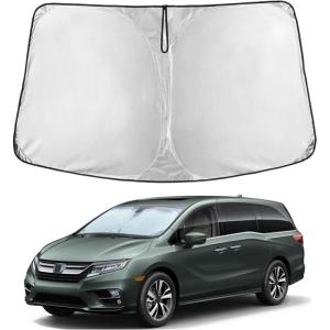 imagefor Rivian R1S 20222024 2025 Windshield Sunshade Compatible for EcoNour 240T Polyester Material Cars Sun Visor Reflector Blocks UV Rays  Foldable Sunshade Interior Protection Rivian AccessoriesHonda Odyssey20182025