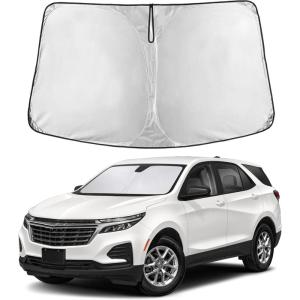 imagefor Rivian R1S 20222024 2025 Windshield Sunshade Compatible for EcoNour 240T Polyester Material Cars Sun Visor Reflector Blocks UV Rays  Foldable Sunshade Interior Protection Rivian AccessoriesChevy Equinox 20182025