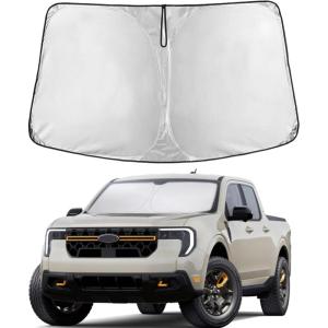 imagefor Rivian R1S 20222024 2025 Windshield Sunshade Compatible for EcoNour 240T Polyester Material Cars Sun Visor Reflector Blocks UV Rays  Foldable Sunshade Interior Protection Rivian AccessoriesFord Maverick 20222025
