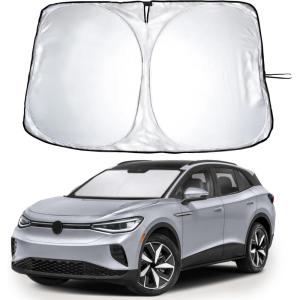 imagefor Rivian R1S 20222024 2025 Windshield Sunshade Compatible for EcoNour 240T Polyester Material Cars Sun Visor Reflector Blocks UV Rays  Foldable Sunshade Interior Protection Rivian AccessoriesVolkswagen 20212025