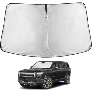 imagefor Rivian R1S 20222024 2025 Windshield Sunshade Compatible for EcoNour 240T Polyester Material Cars Sun Visor Reflector Blocks UV Rays  Foldable Sunshade Interior Protection Rivian AccessoriesRivianR1S 20222025