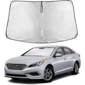 imagefor Rivian R1S 20222024 2025 Windshield Sunshade Compatible for EcoNour 240T Polyester Material Cars Sun Visor Reflector Blocks UV Rays  Foldable Sunshade Interior Protection Rivian AccessoriesHyundai Sonata 20202025