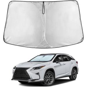imagefor Rivian R1S 20222024 2025 Windshield Sunshade Compatible for EcoNour 240T Polyester Material Cars Sun Visor Reflector Blocks UV Rays  Foldable Sunshade Interior Protection Rivian AccessoriesLexus RX 20232025