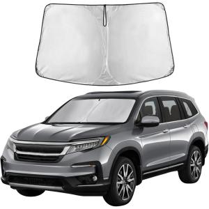 imagefor Rivian R1S 20222024 2025 Windshield Sunshade Compatible for EcoNour 240T Polyester Material Cars Sun Visor Reflector Blocks UV Rays  Foldable Sunshade Interior Protection Rivian AccessoriesHonda CRV 20232025