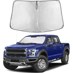 imagefor Rivian R1S 20222024 2025 Windshield Sunshade Compatible for EcoNour 240T Polyester Material Cars Sun Visor Reflector Blocks UV Rays  Foldable Sunshade Interior Protection Rivian AccessoriesFord F150 20222025