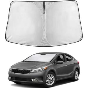 imagefor Rivian R1S 20222024 2025 Windshield Sunshade Compatible for EcoNour 240T Polyester Material Cars Sun Visor Reflector Blocks UV Rays  Foldable Sunshade Interior Protection Rivian AccessoriesKia Fort 20192025